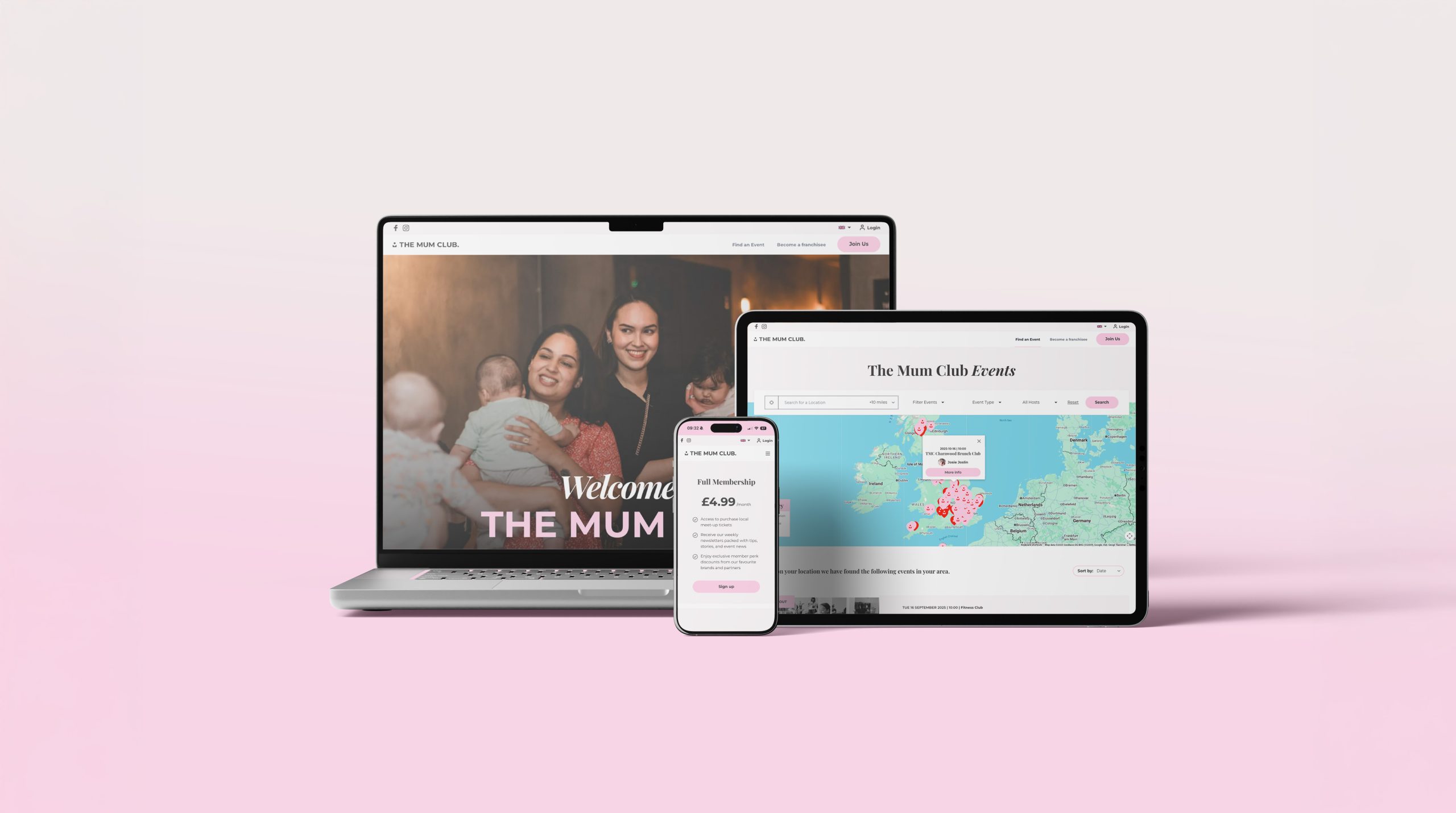 The Mum Club Mock Ups