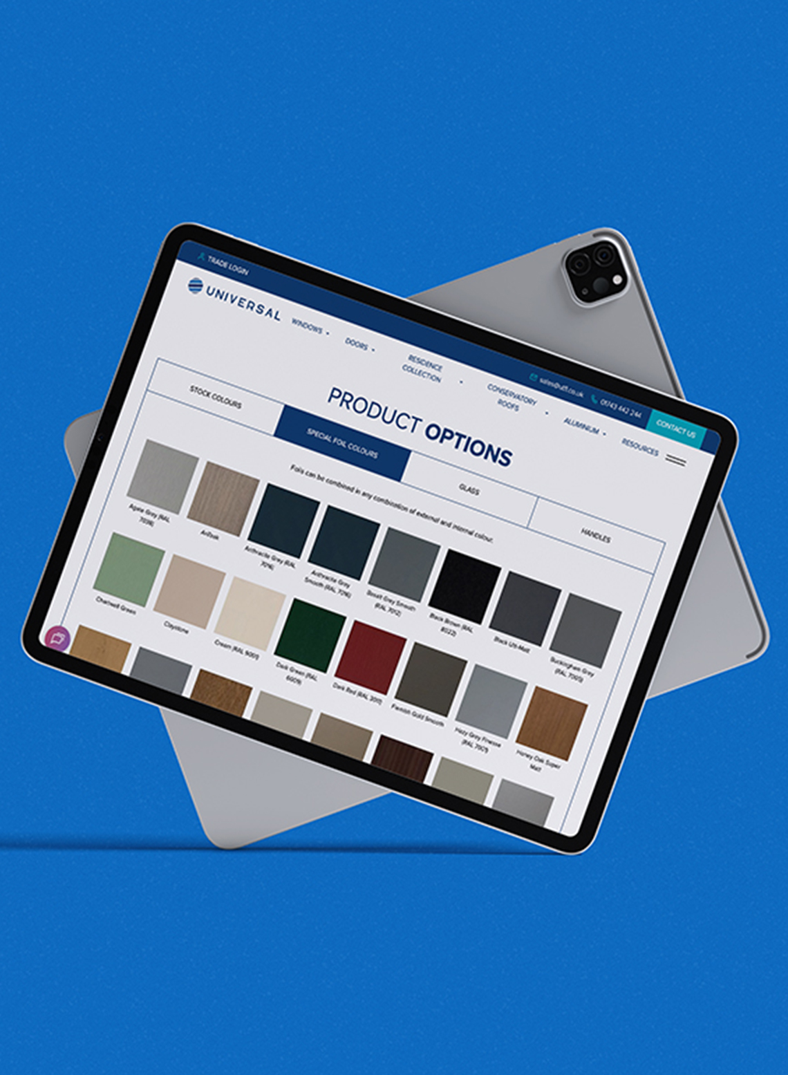 Universal website on tablet