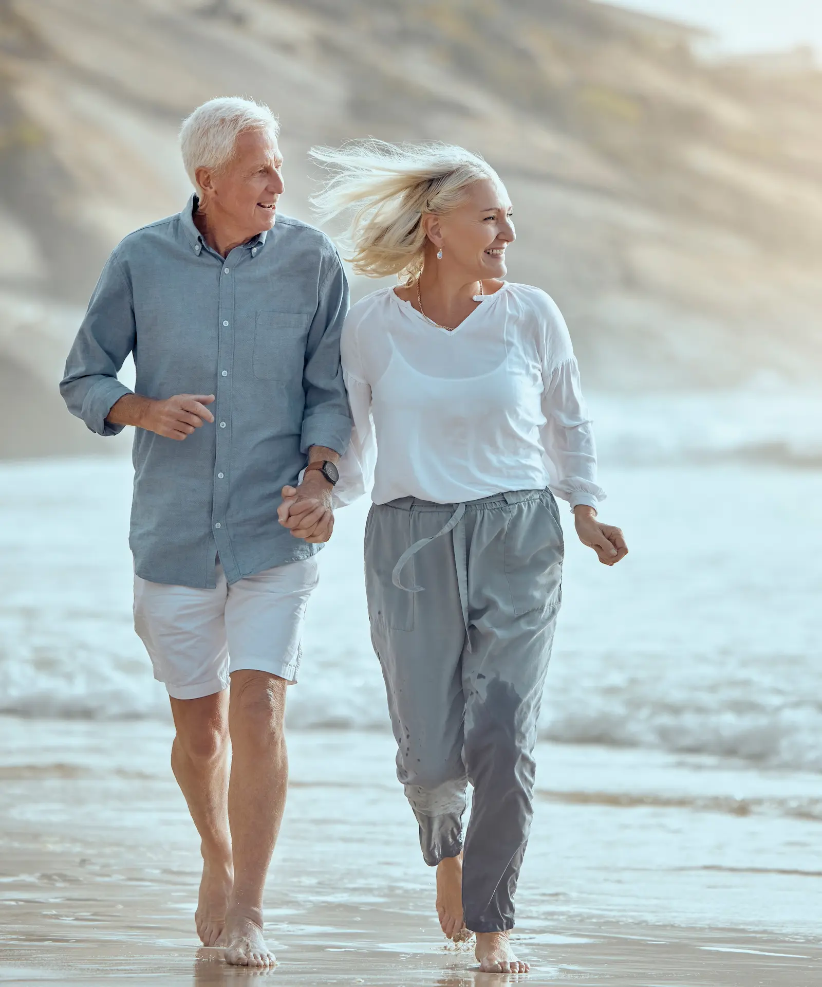 senior couple on the beach