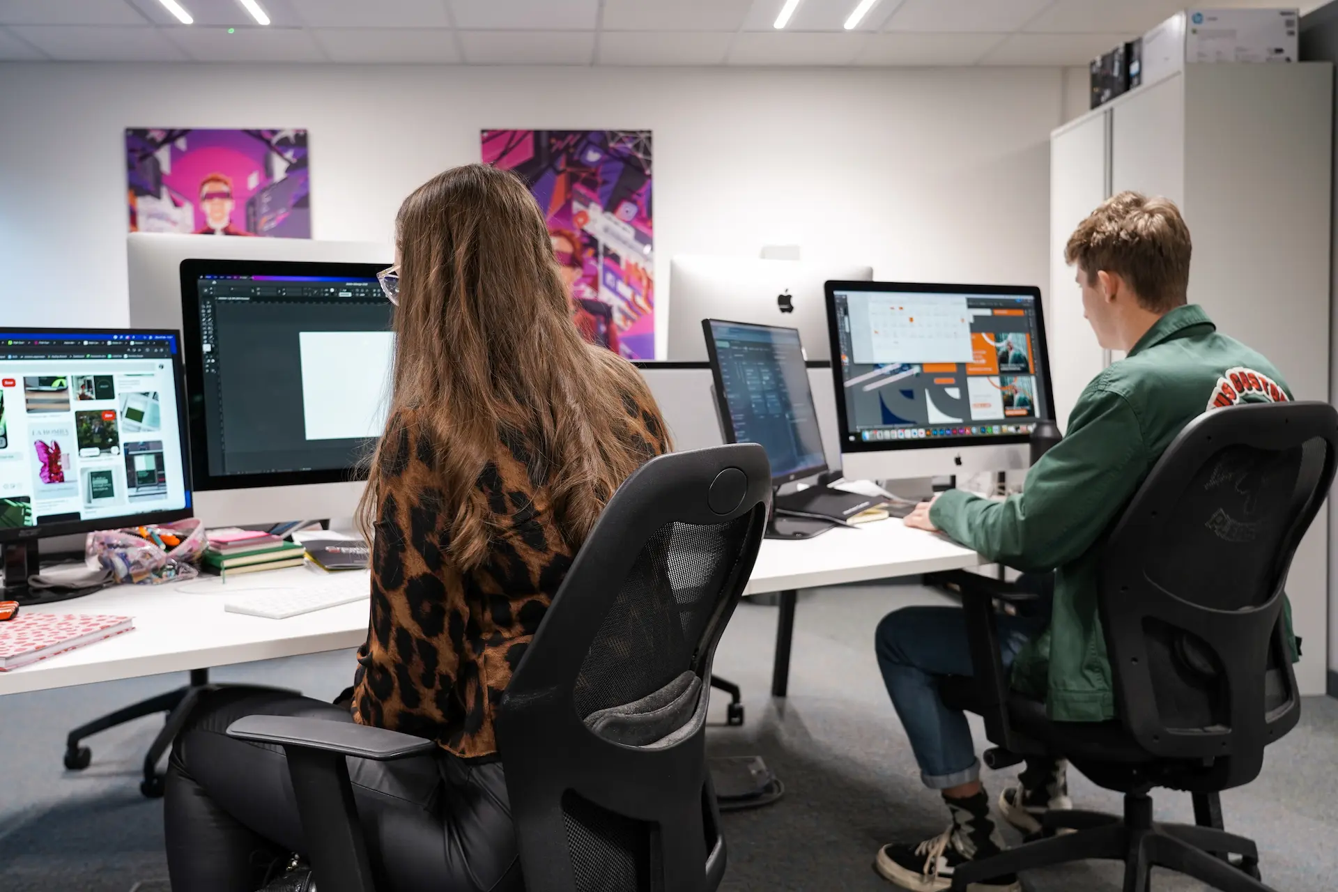 Studio team working on annual report design