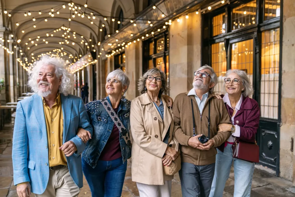 Seniors out in town together